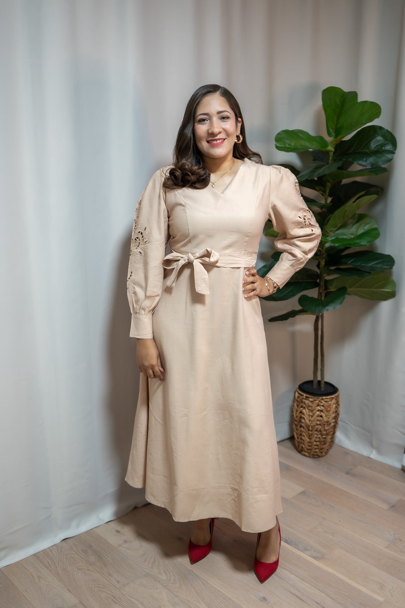 ELOISE LINEN DRESS BEIGE