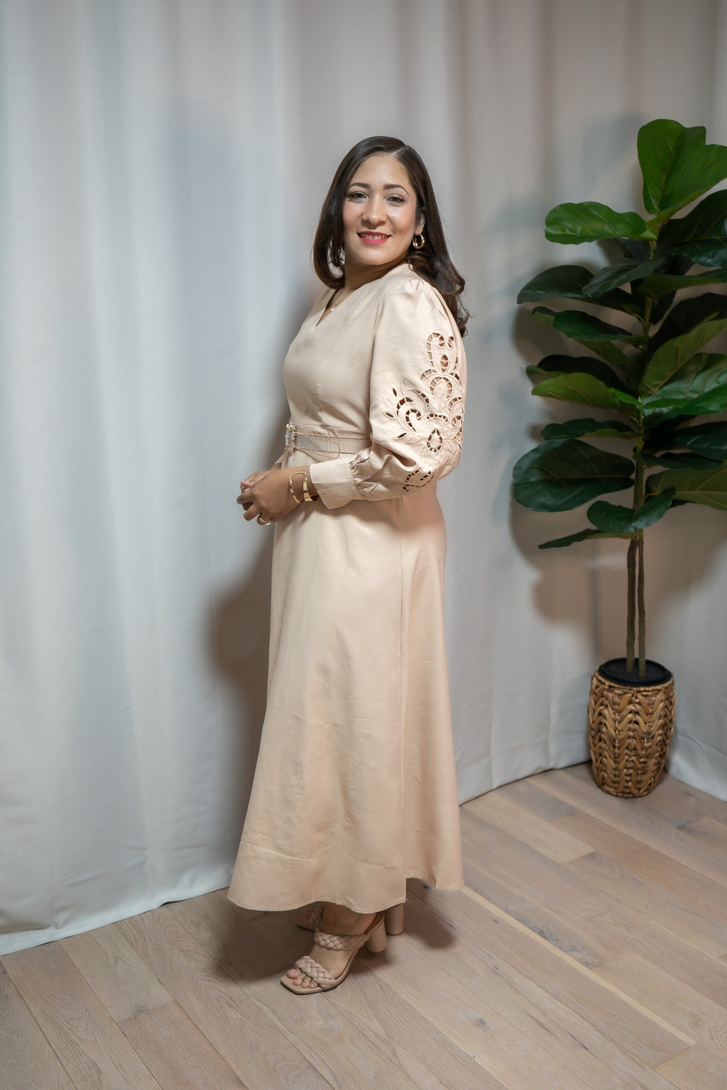 ELOISE LINEN DRESS BEIGE